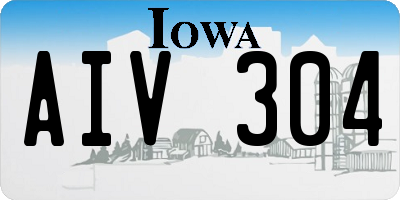 IA license plate AIV304