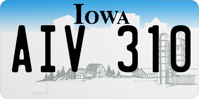 IA license plate AIV310