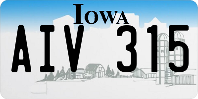 IA license plate AIV315