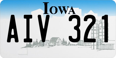 IA license plate AIV321
