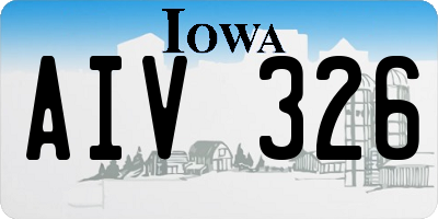 IA license plate AIV326