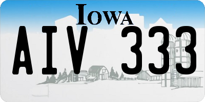 IA license plate AIV333