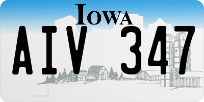 IA license plate AIV347