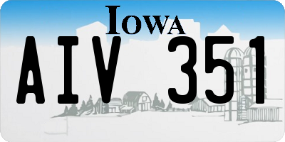 IA license plate AIV351