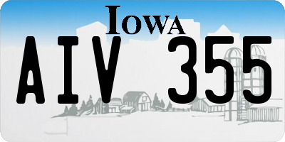 IA license plate AIV355