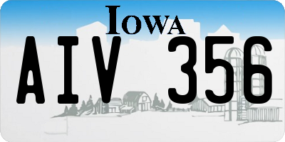 IA license plate AIV356