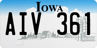 IA license plate AIV361