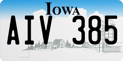 IA license plate AIV385