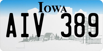 IA license plate AIV389
