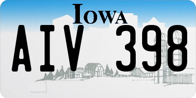 IA license plate AIV398