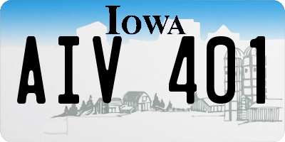 IA license plate AIV401