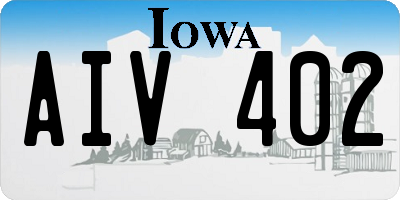IA license plate AIV402