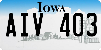 IA license plate AIV403