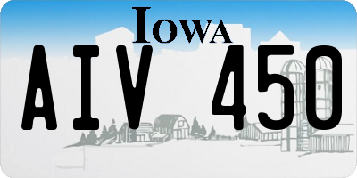 IA license plate AIV450