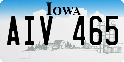 IA license plate AIV465