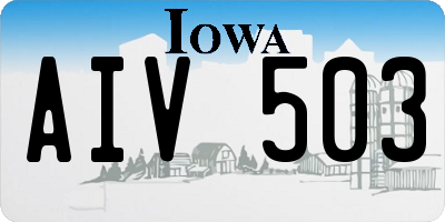 IA license plate AIV503