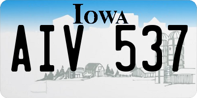 IA license plate AIV537
