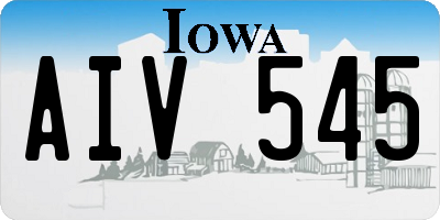 IA license plate AIV545