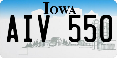 IA license plate AIV550