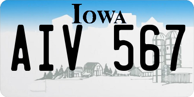 IA license plate AIV567