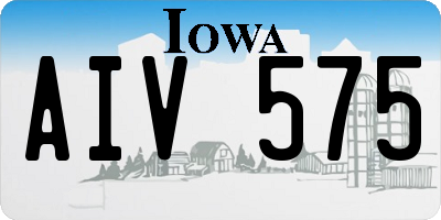 IA license plate AIV575
