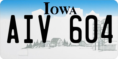 IA license plate AIV604