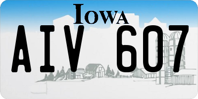 IA license plate AIV607