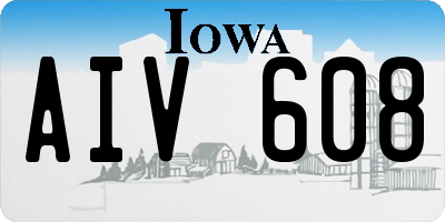 IA license plate AIV608