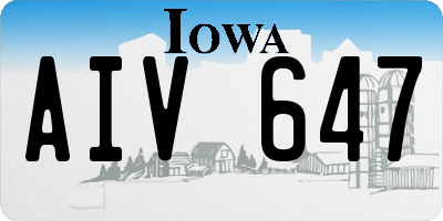 IA license plate AIV647