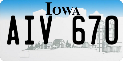 IA license plate AIV670