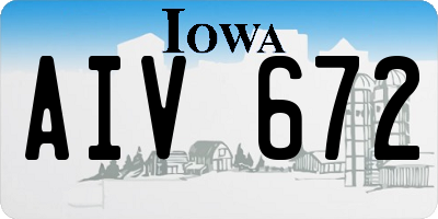 IA license plate AIV672