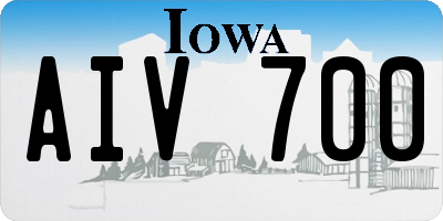 IA license plate AIV700