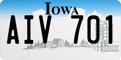 IA license plate AIV701
