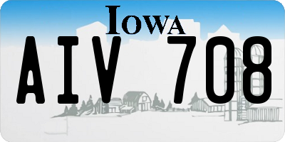 IA license plate AIV708