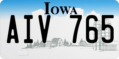 IA license plate AIV765