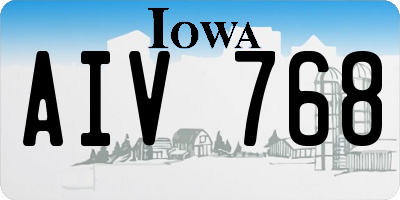 IA license plate AIV768