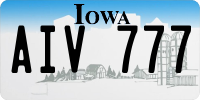 IA license plate AIV777