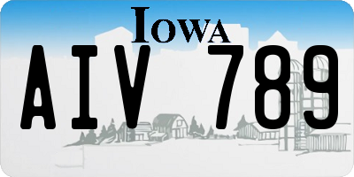 IA license plate AIV789
