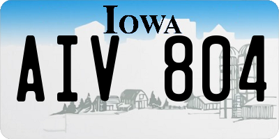 IA license plate AIV804