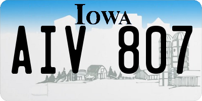 IA license plate AIV807
