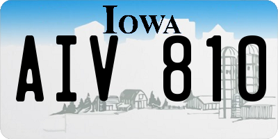 IA license plate AIV810