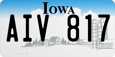 IA license plate AIV817