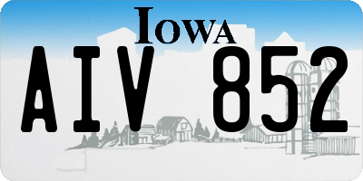 IA license plate AIV852