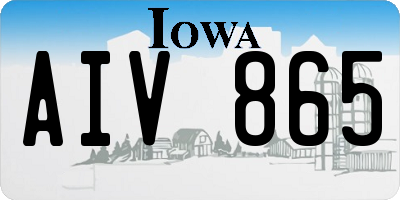 IA license plate AIV865