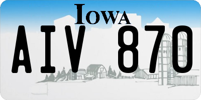 IA license plate AIV870