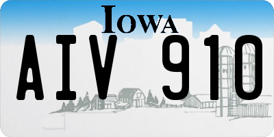 IA license plate AIV910