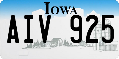 IA license plate AIV925