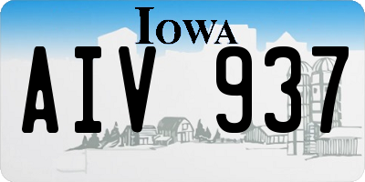 IA license plate AIV937