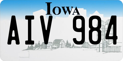 IA license plate AIV984