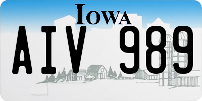 IA license plate AIV989